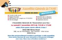 Assemblée Générale Annuelle de L'association Hémochromatose France. Le samedi 7 novembre 2015 à NIMES. Gard.  15H00